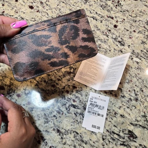 NEW Christian Louboutin Loubi54 Leopard Print Leather Card Holder - Picture 2 of 5